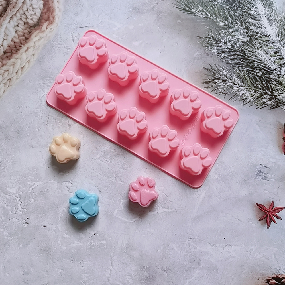 Silicona 10 con garra de gato 174 molde de silicona de chocolate molde de cubitos de hielo para hornear pastel de arroz