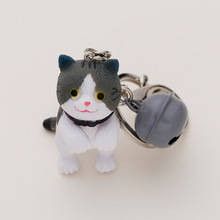 跨境新款树脂猫咪钥匙扣挂件可爱卡通动漫钥匙扣包包配件