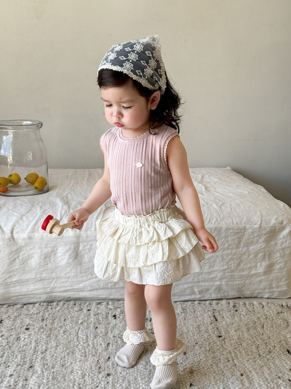 サトウキビ子供服女の子スーツ夏薄い 2025 新しい子供のベストとスカート 2 点セットベビー服|undefined