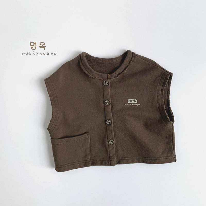 Chaleco para niños 2025 primavera nuevo bebé todo fósforo chaleco coreano cardigan 3-4-5 años ropa para niños y niñas al por mayor