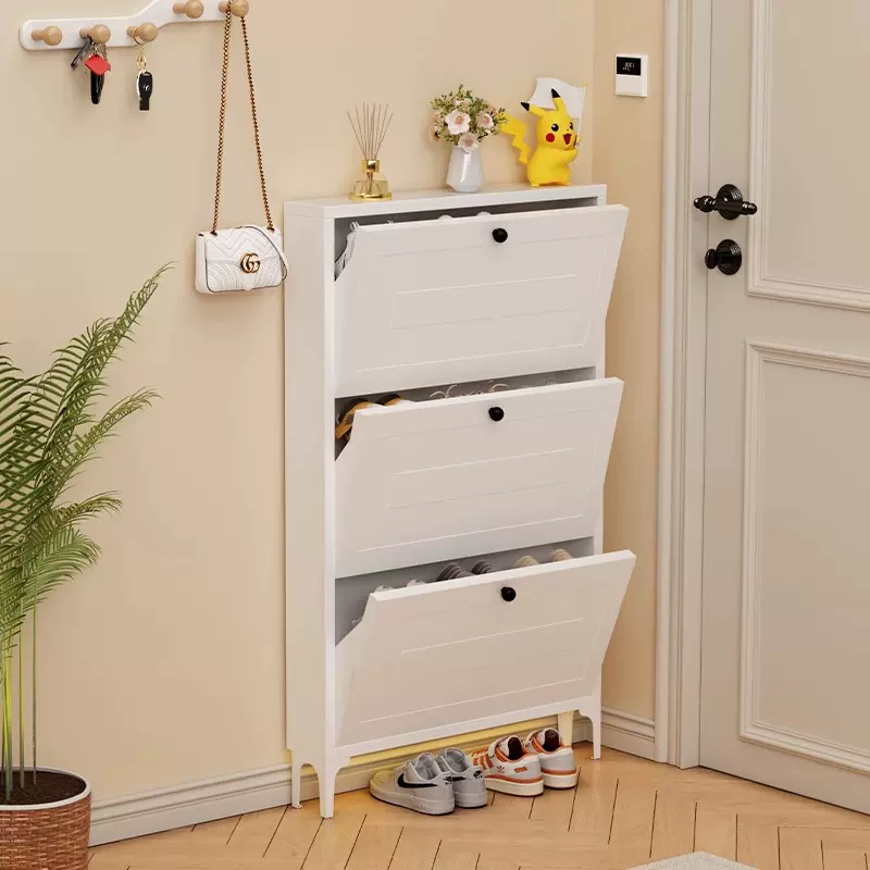 12cm超薄钢制翻斗鞋柜挂墙悬空小户型家用门口玄关柜新款极窄鞋橱