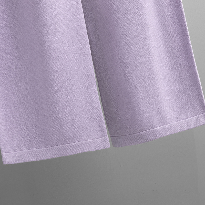 Täglich Frau Einfacher Stil Einfarbig Kerngesponnenes Garn Tasche Hosen-sets Hosen-sets display picture 12