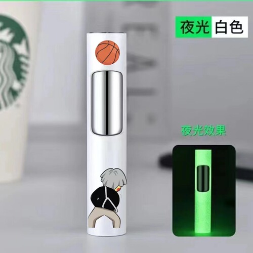 Internet celebrity Kuluomi lighter cartoon color printing lighter round push lighter