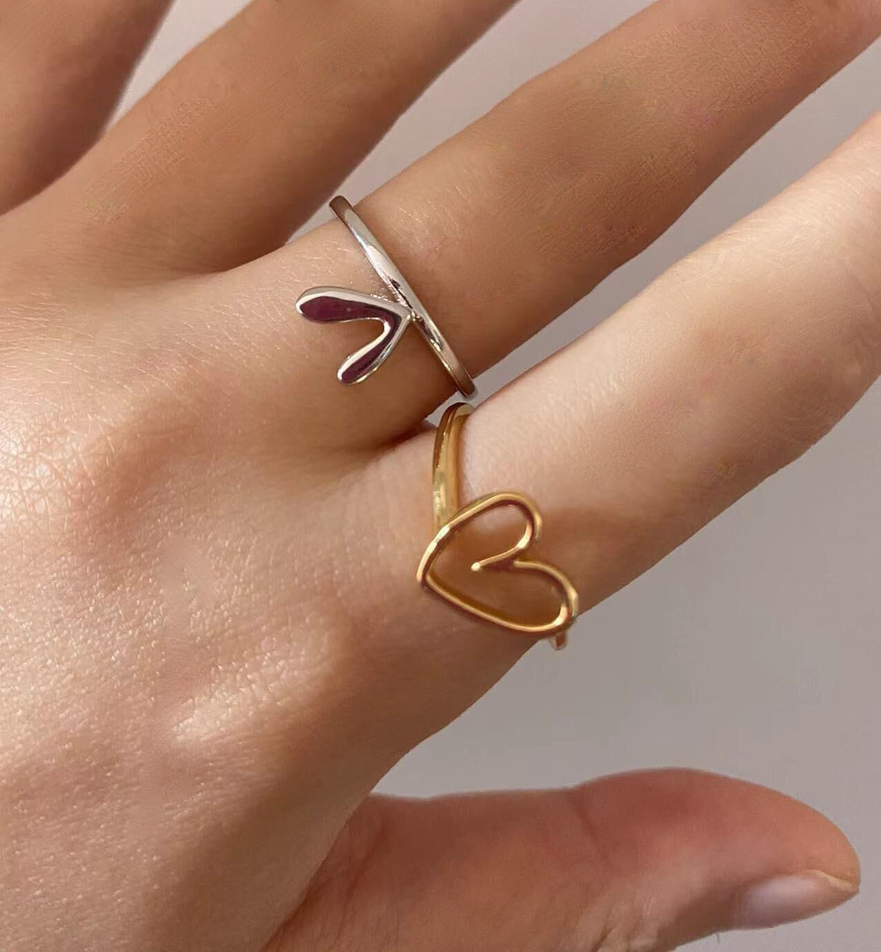 Neue koreanische Version Instagram Mode Persönlichkeit unregelmäßige einfache Frauen zweiteiliges Ringset_voghion.com