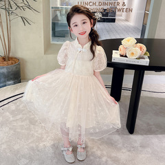 女童漢服連衣裙夏季2024新款兒童夏裝國風公主裙女孩洋氣中式裙子