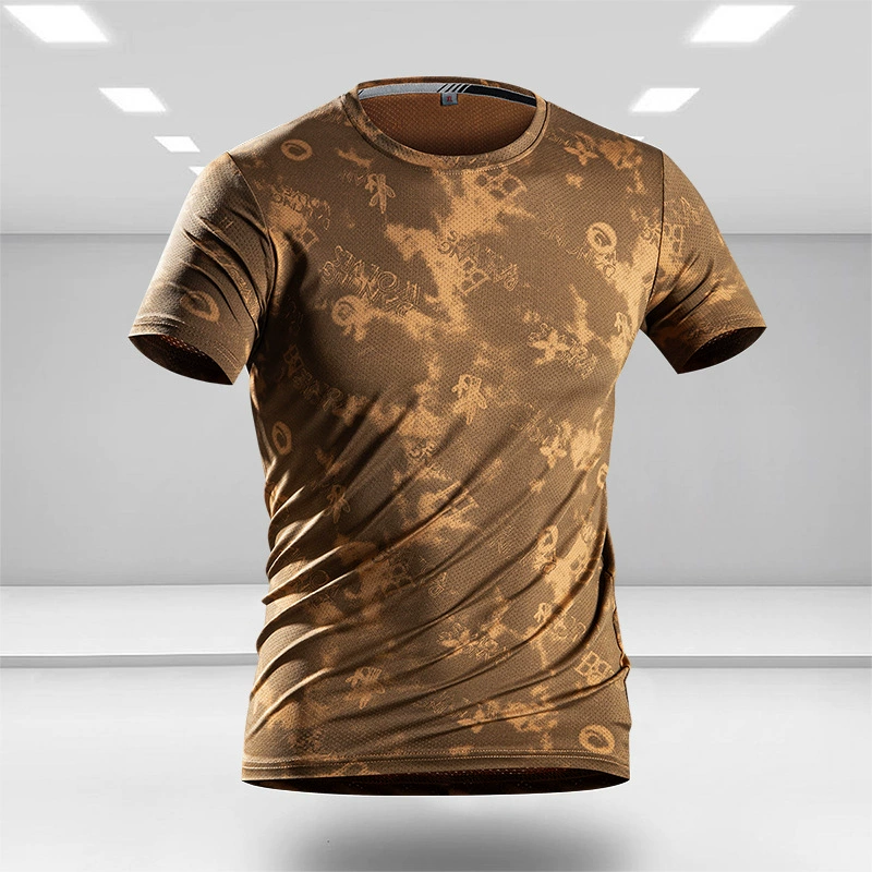 [Прямая продажа с фабрики] L-9XL, доступная на складе, ледяной шелк, очень большой размер, мужская футболка для полных мужчин, мужская камуфляжная быстрая доставка