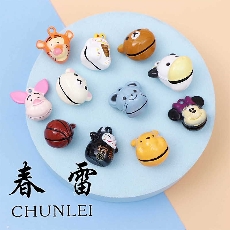 Small Cartoon Pet Bell Cute Bell Japanese Zodiac Small Bell Pendant Cat and Dog Collar Accessory Decoration