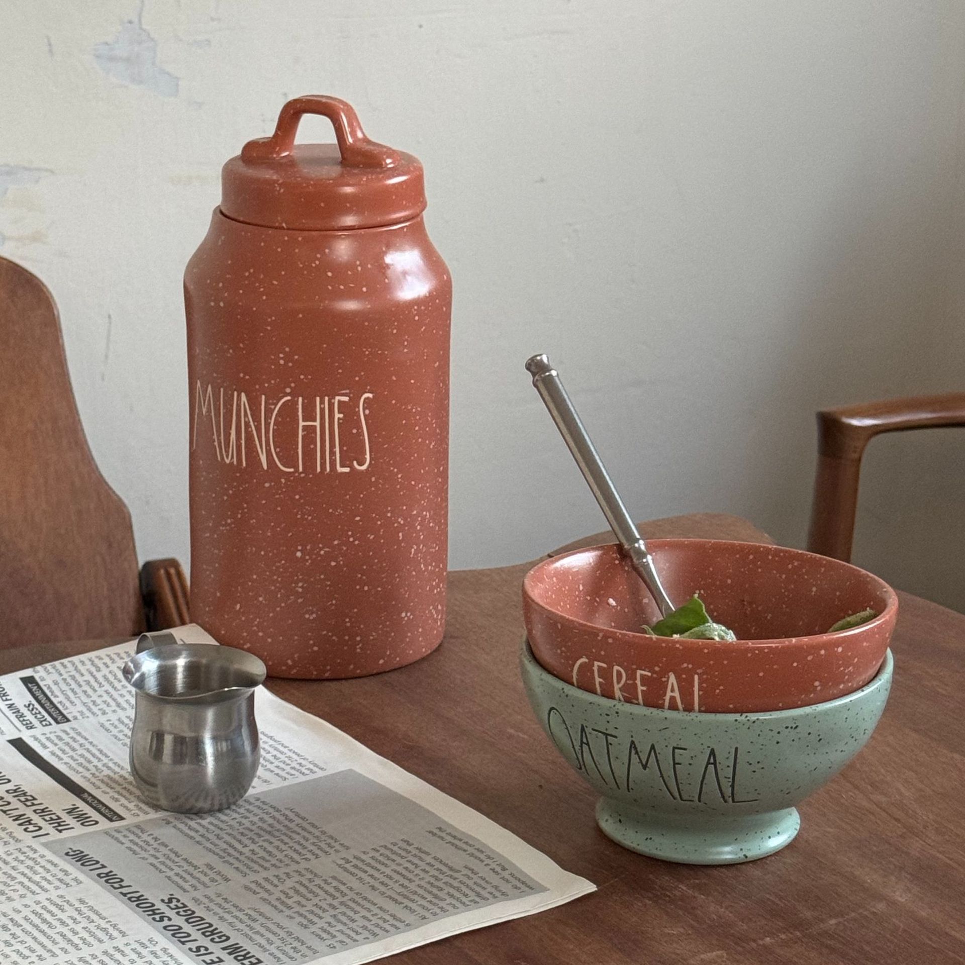 韩式复古泼墨陶瓷碗 沙拉谷物碗燕麦酸奶碗面碗收纳罐密封储物罐