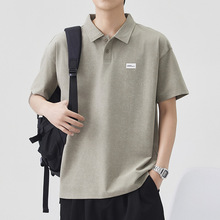 短袖Polo衫男士夏季薄款潮流纯色翻领休闲百搭透气宽松半袖