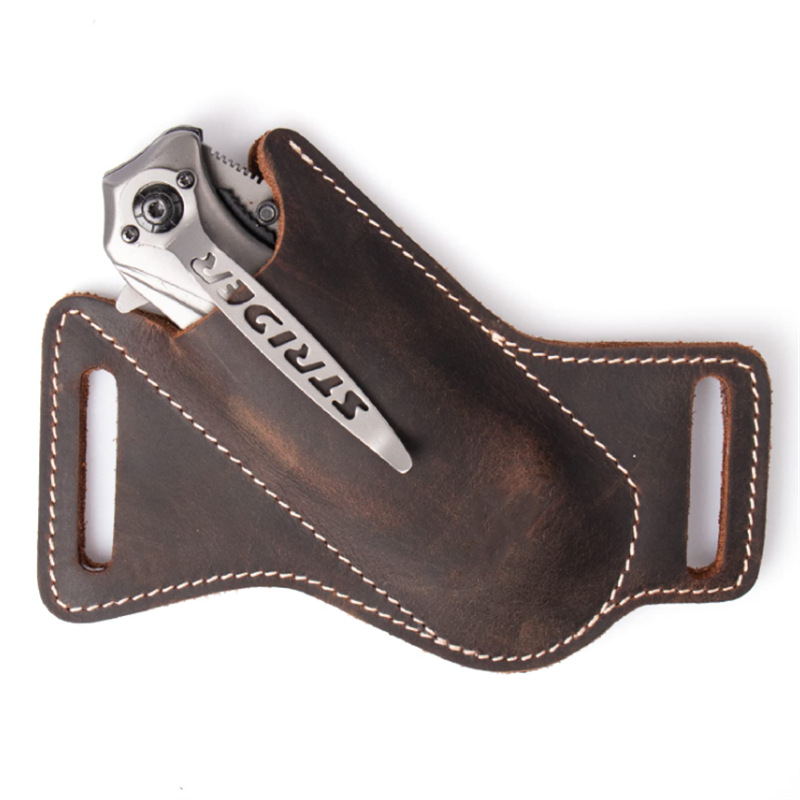 (2) Ʈ COWHIDE EDC SHEATH ߿  Į Ʈ Ŵ޷ 㸮  EDC  5 ġ ̽ Į Ʈ