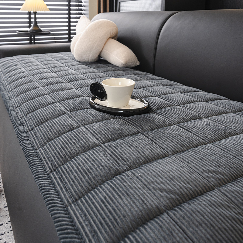 2025 New Corduroy Sofa Cushion Autumn and Winter Thickeneded Non-Slip Leather Sofa Cover Cross-Border Export Sofa Cushion