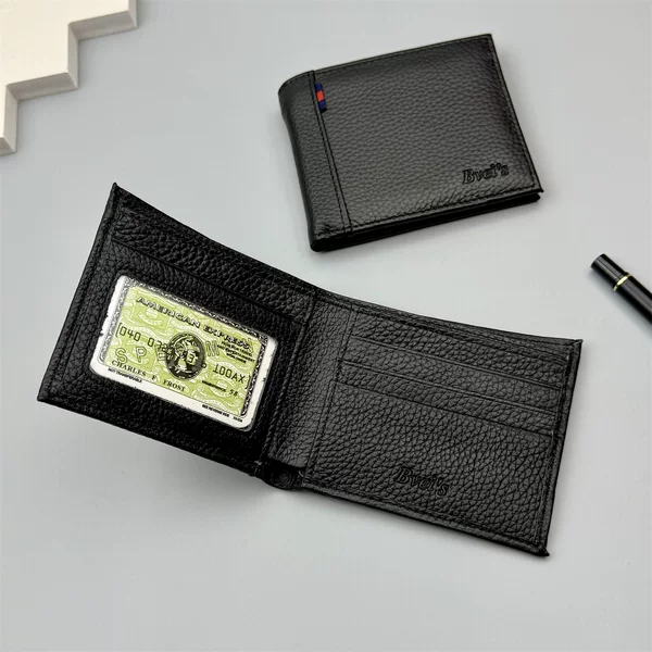 New Foreign Trade Leather Wallet Men's Top Layer Cowhide Multi-function Large Capacity ID Bag Cross-border Amazon Hot Sale