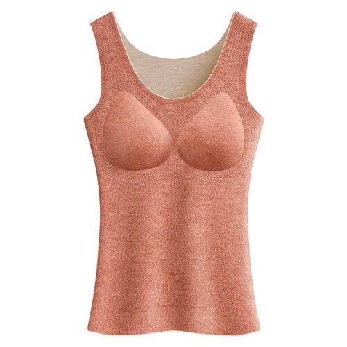 High-quality sheep wool, mulberry silk, German velvet thermal vest, women's fixed cup, no-wear bra, thermal underwear, anti-pilling