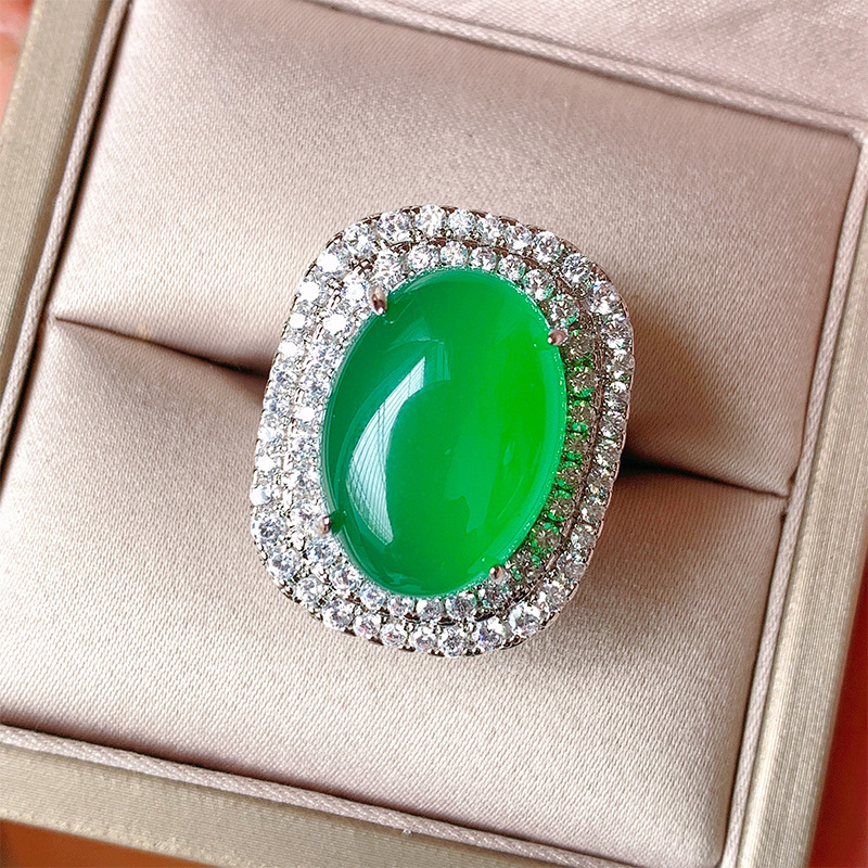 Zhuang Sheng joyas de cobre inferior de oro de hielo plantación fluorescente denier superficie lisa temperamento brillante traje de piedra principal 13*18