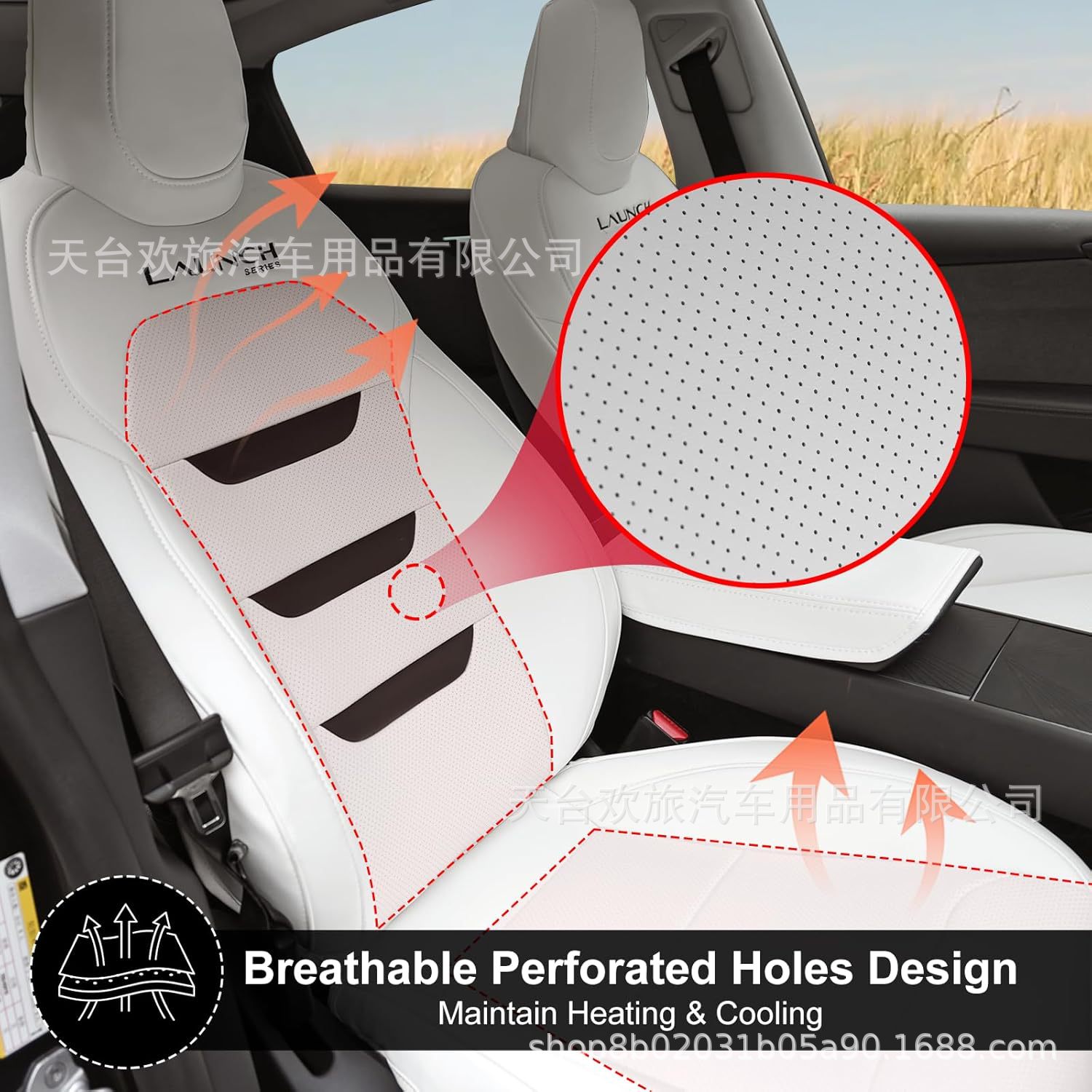 [Cross-Border] Suitable for Tesla's New Version of Model Y/3 Car Seat Cover Original White Leather Napa Cushion