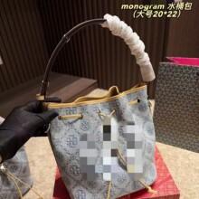 TB家新款女包monogram帆布抽绳1616水桶包高级感轻巧单肩斜跨女包