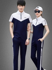 情侶裝夏季新款2023潮流修身男士短袖薄款印花運動服休閒t恤一套