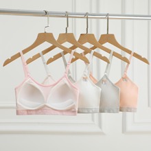 无缝发育期内衣固定杯垫裹胸吊带打底背心女孩文胸初高中学生抹胸