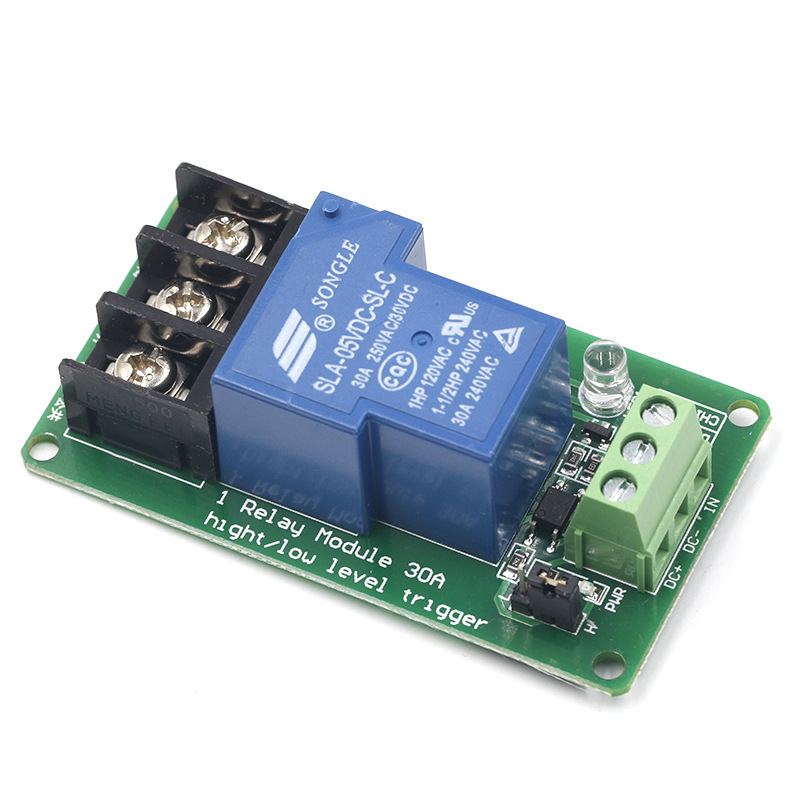 1-Channel 30A Relay Module with Optocoupler Isolation, Supports High and Low Level Trigger Switch, 5V/12V High Current