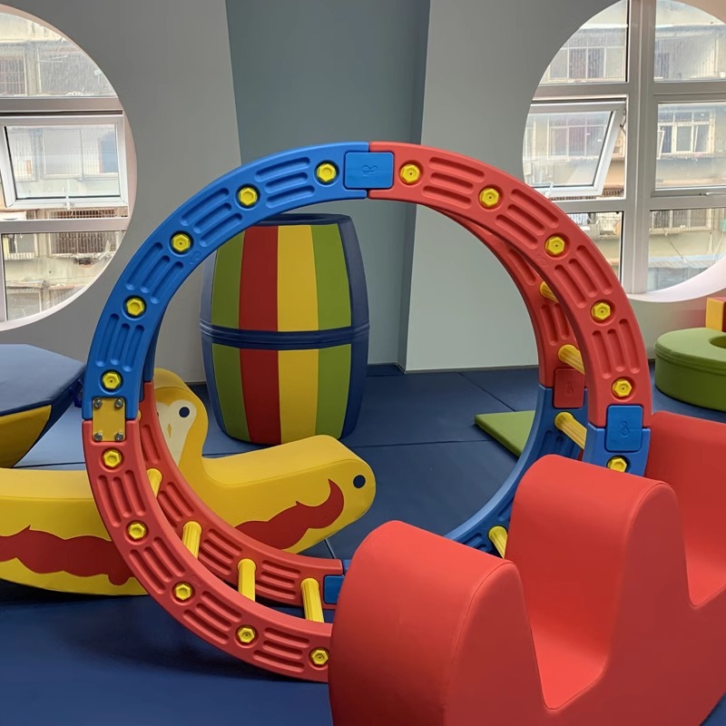Cuarto de redondo escalada infantil equipo de entrenamiento sensorial juguetes para niños pequeños en el hogar puente de madera de equilibrio