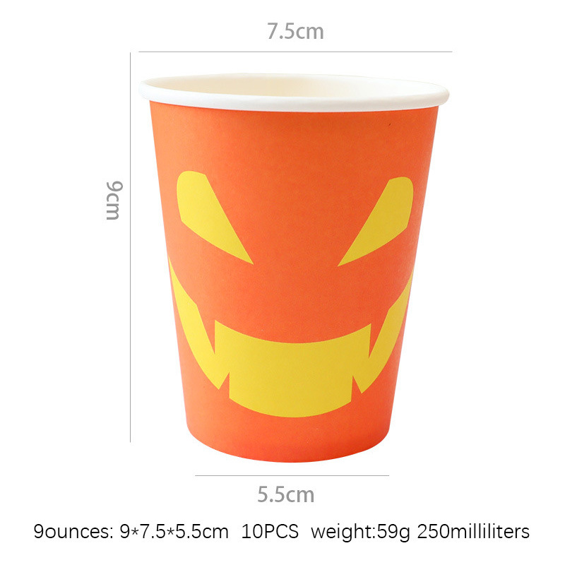 10 웃는 호박 종이컵