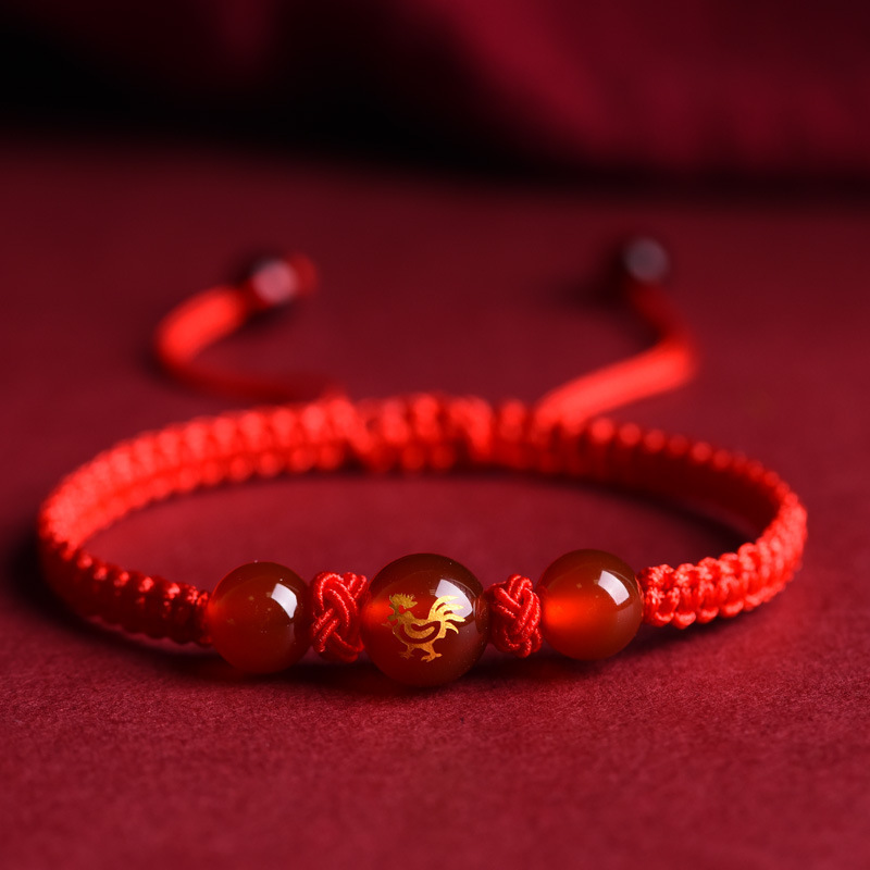 [Twelve zodiac bracelet] twelve zodiac year hand-woven red rope luminous bracelet for men and women