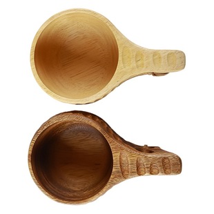 Wooden Finland cup large 350ML whole wood cup creative Nordic style camping Cup portable cup milk coffee cup