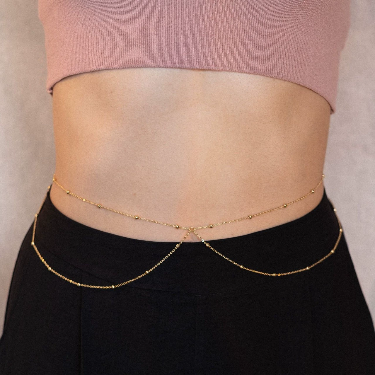[Производитель] Оптовые европейские и американские трансграничные ювелирные изделия универсальные модные изысканные простые бусины на талии цепочка Женская цепочка для тела