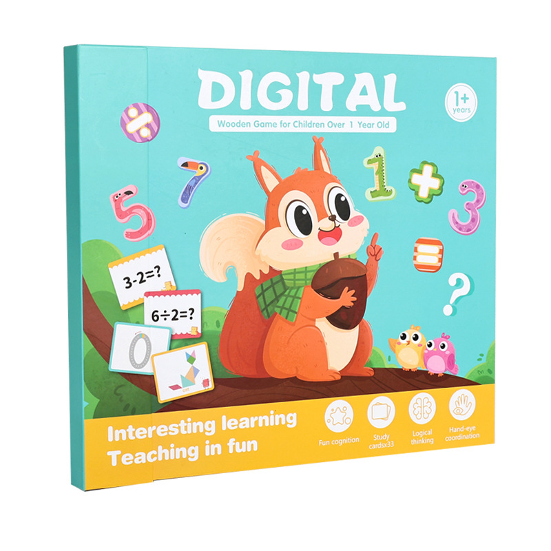 Iluminación infantil alfabeto inglés digital cognitivo niño siete tablero de cálculo matemático emparejado tablero de dibujo juguete de puzzle