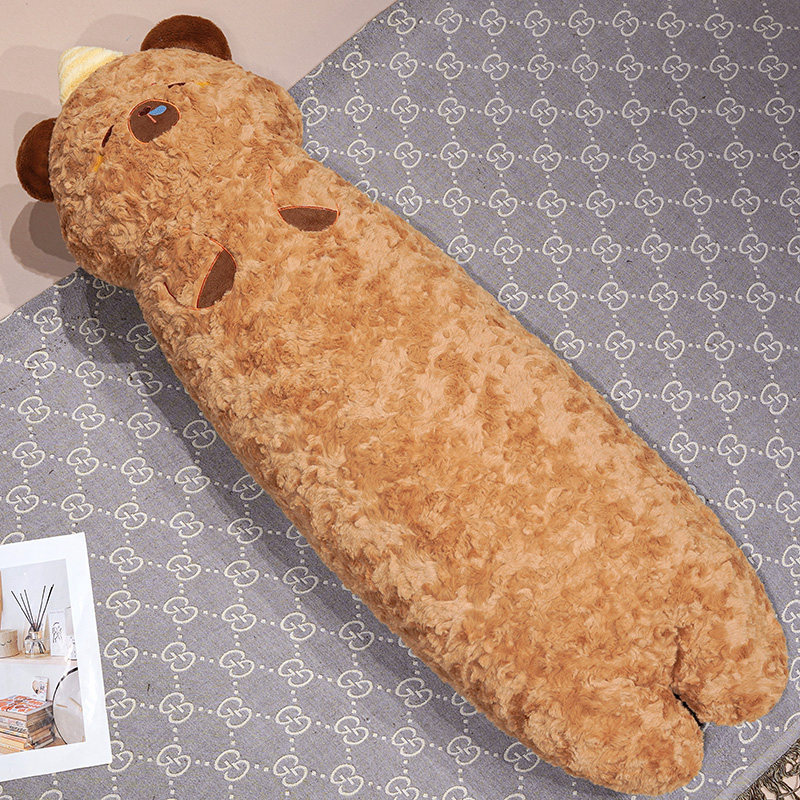 Caricatura de dibujos animados de mariscos de agua cepillo de conejo almohada larga cerdo cerdo gato almohada de cama juguete de peluche almohada de pierna lateral