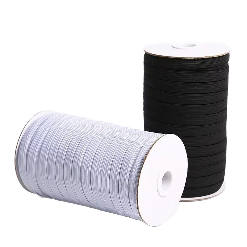 Inventario al por mayor 1CM blanco caminando elástico cama de tela de goma de punto correa de correa elástica gruesa pantalones