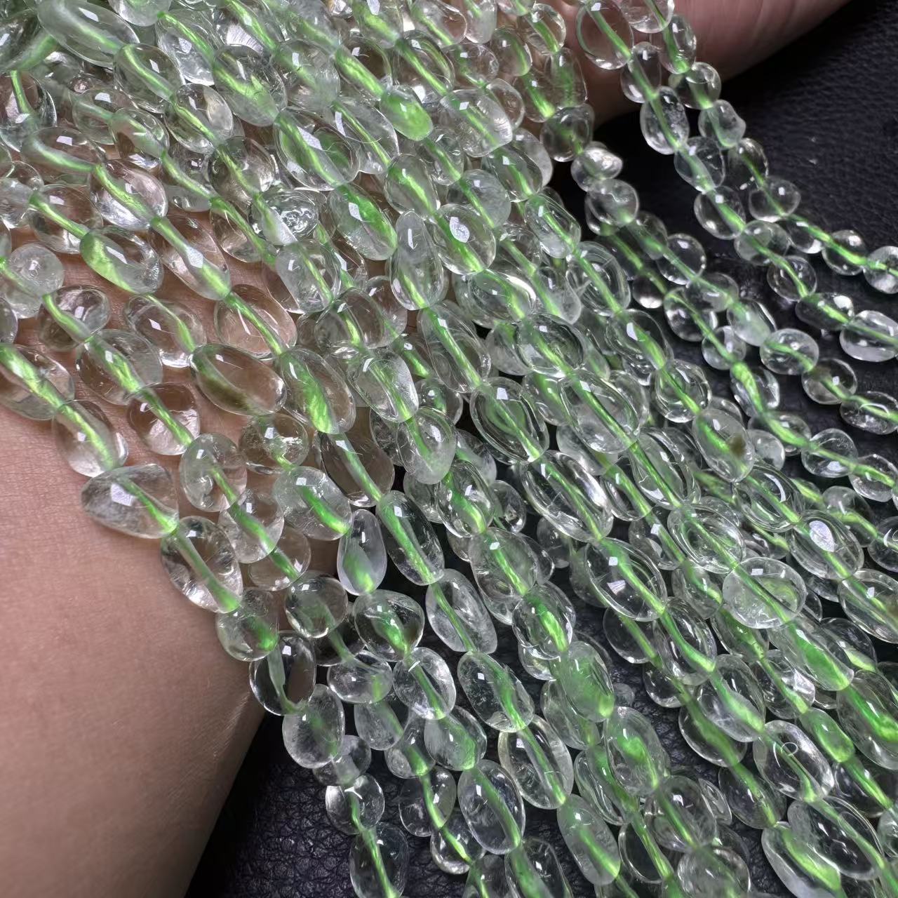 天然随形绿水晶散珠diy饰品配件串珠手串手链项链珠子半成品长链