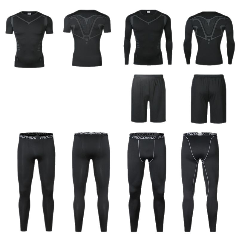 Conjunto de ropa deportiva de secado rápido y alta elasticidad, pantalones cortos de manga corta, conjunto de cuatro piezas, conjunto de ropa deportiva para correr al aire libre, ropa de ciclismo para hombre