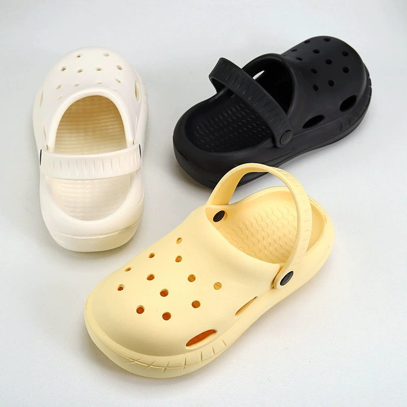 Кросс-border Crocs обувь Женщинам летняя обувь Slip-on нескользящая толстая подошва двусторонняя Baotou тапочки Интернет-знаменитость DIY сандалии