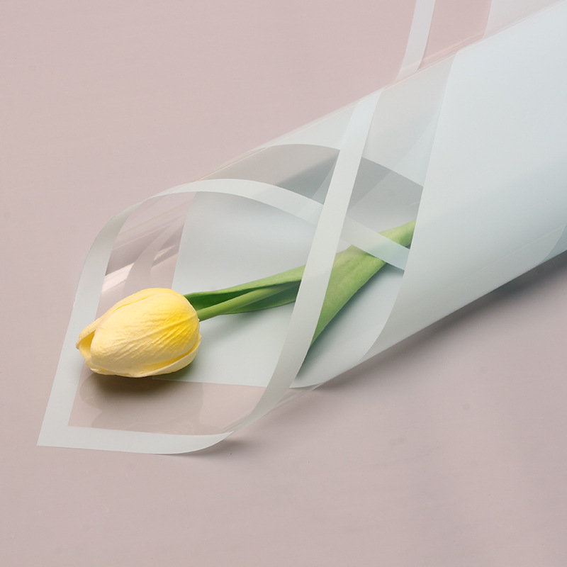 Huaxi marco transparente marco simple OPP al por mayor de papel de vidrio floral ramo de flores envolvendo papel impermeable embalaje de flores
