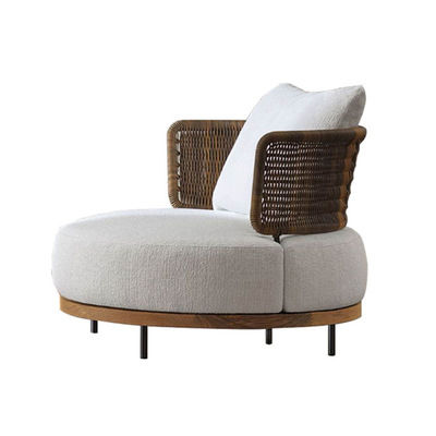 Sofá al aire libre transfronterizo patio nórdico todo el aluminio ocio arte combinación de silla de caña al aire libre muebles de caña combinación de mesa de té