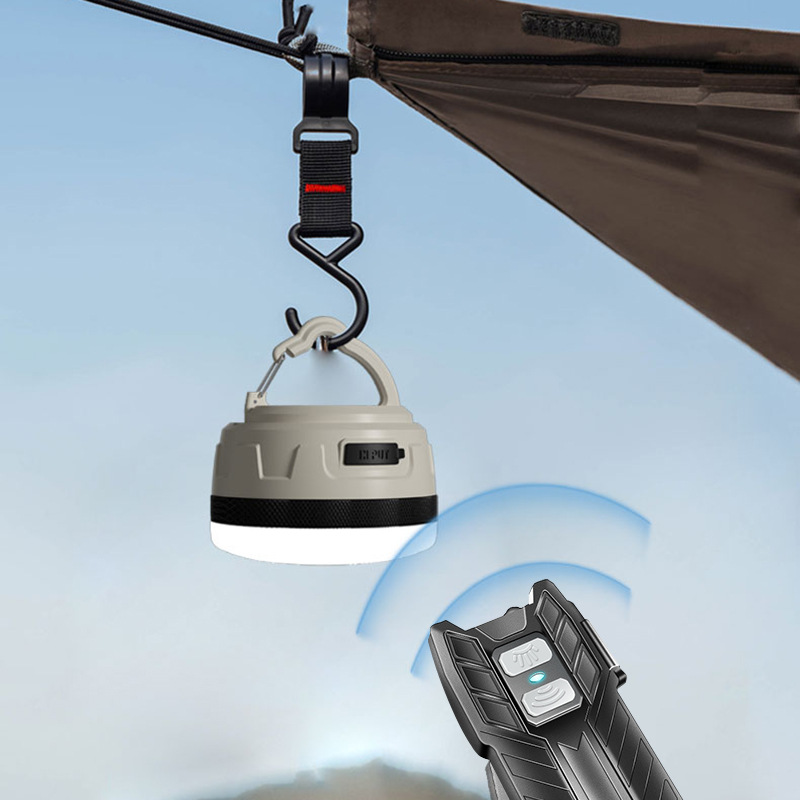 Transfronterizo nueva lámpara de camping larga duración lámpara de atmósfera lámpara de emergencia multifuncional lámpara de tienda de campaña de control remoto lámpara de campamento impermeable