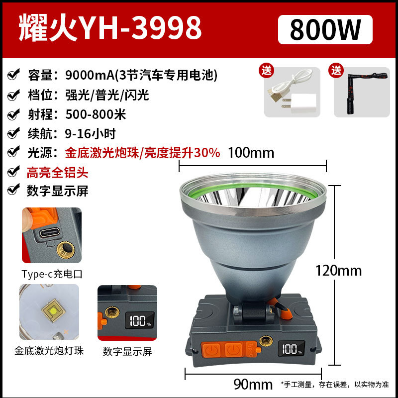 YH-3998/600W/골드 베이스 레이저/전체 알루미늄 헤드/전원 스크린