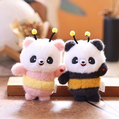可爱萌蜜蜂小熊猫挂件毛绒玩具公仔卡通包包挂饰钥匙扣布娃娃玩偶