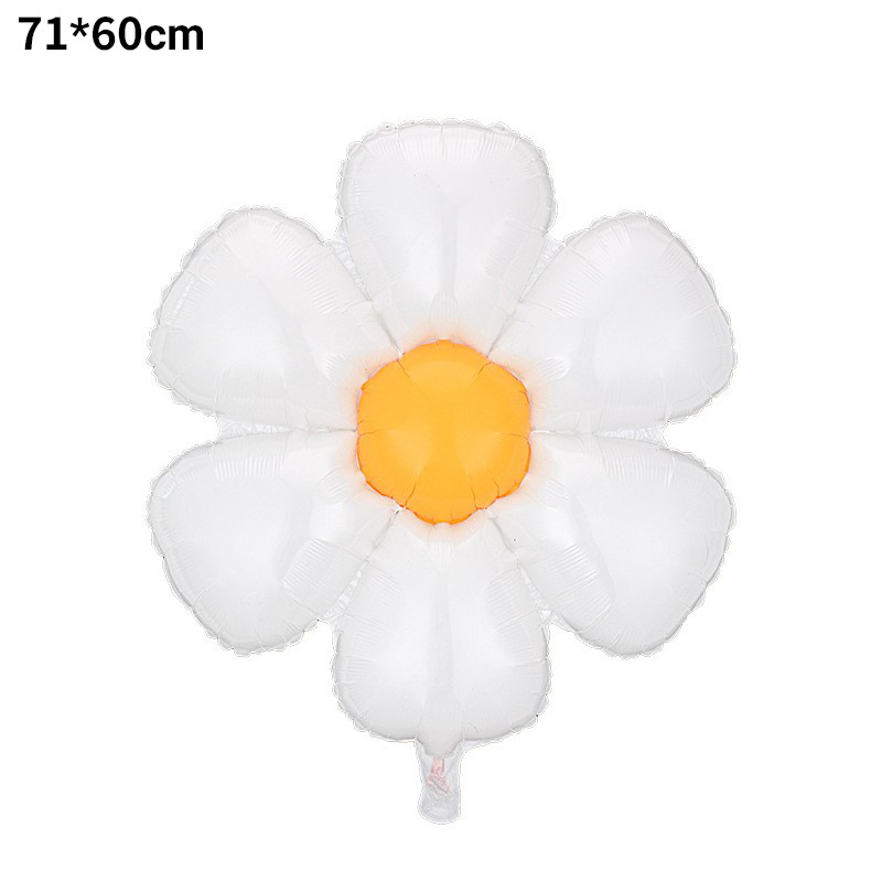 Globos de aluminio con diseño de margaritas blancas estilo Instagram, accesorios fotográficos mate, decoración de cumpleaños, girasoles, arreglo para el 1 de mayo y el 1 de junio.