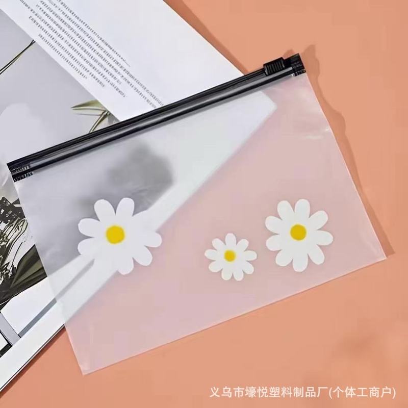 メーカー卸売密封された PE デイジージッパーバッグシンプルな小さな新鮮なヘアリング小物下着収納袋|undefined