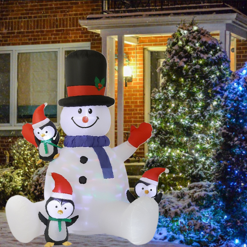 Home & Garden New inflatable snowman penguin outdoor hugging stacking party luminous decoration_voghion.com