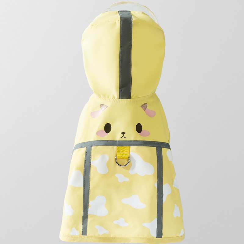 Perrito impermeable de cuatro patas impermeable todo incluido poncho de peluche mascota ropa de día lluvioso Pequeño Perro mediano Bixiong Bomei