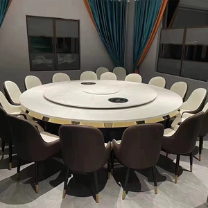 Simple Luxury Rock Board Table Hotel Electric Table Hotel Автоматическое вращение большого круглого стола Hot Pot Restaurant 10