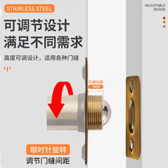 Pure copper door bead KTV indoor wooden door door buckle top bead invisible door buckle cassette wooden door spring bead lock
