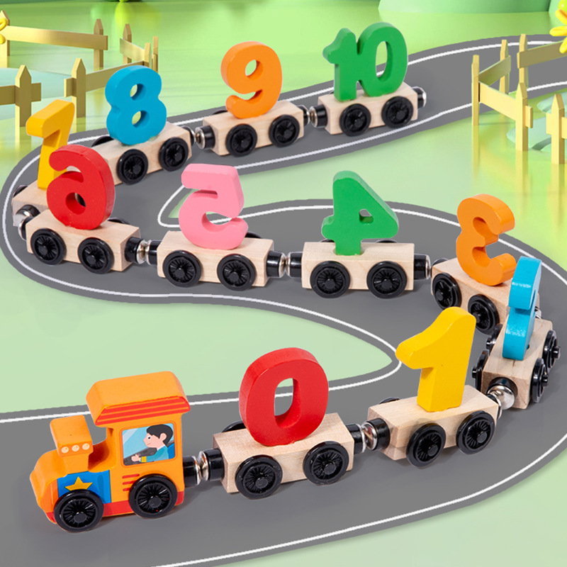 Wooden magnetic digital train