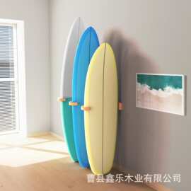 现货木质冲浪板支架壁挂式冲浪板滑雪板收纳架儿童滑板展示架支架