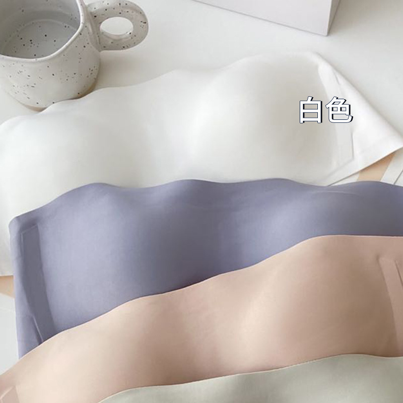 无肩带内衣女聚拢防滑防掉无痕文胸收副乳一片式抹胸裹胸夏季薄款|undefined