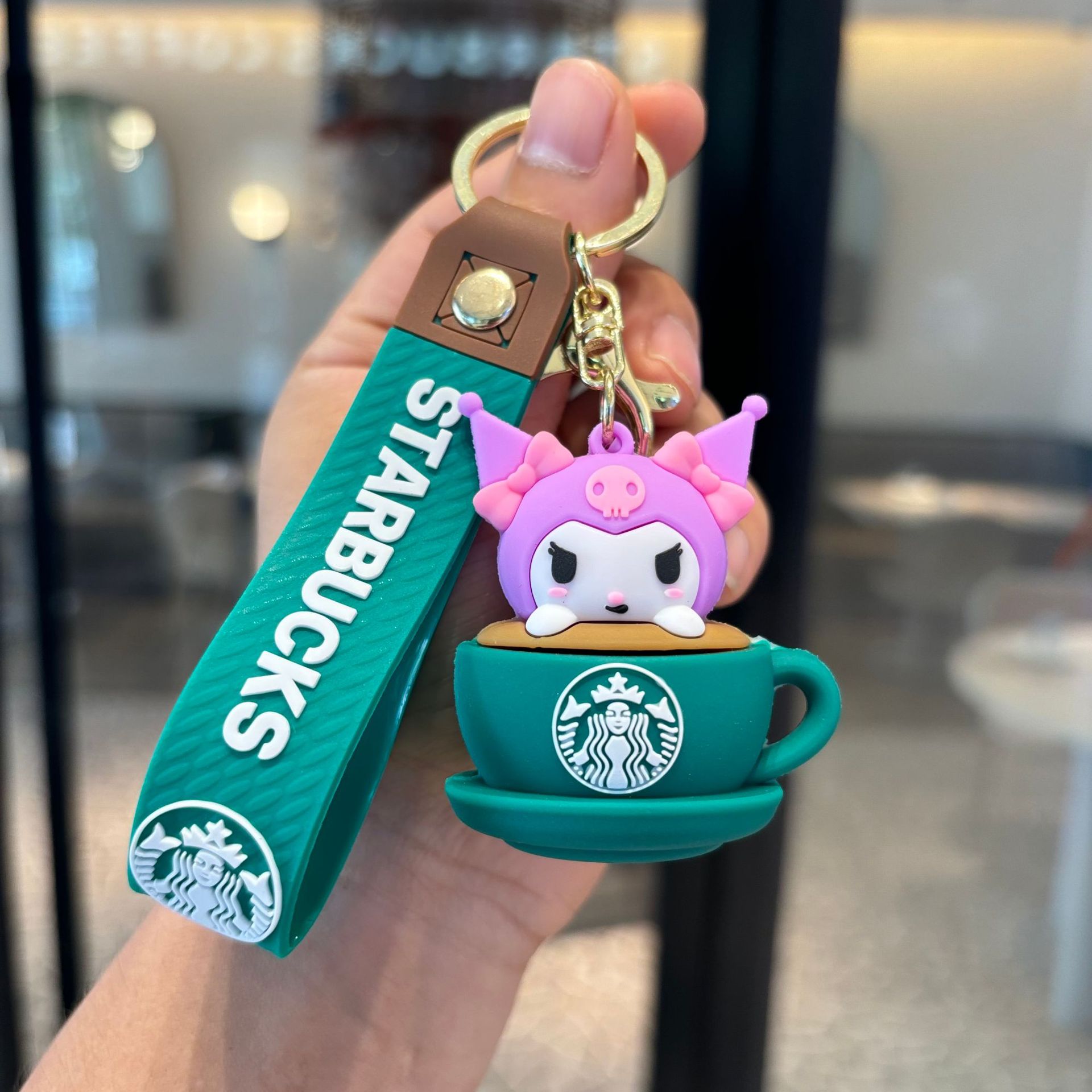 Starbucks transfronterizo Sanrio llavero taza de té de leche muñeca colgante muñeca máquina de regalo pequeño llavero al por mayor