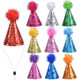 Amazon Cross-border Pet Birthday Party Hat Cat Dog Party Glitter Powder Hair Ball Decorative Birthday Hat Set
